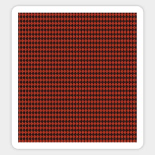 Black and Red Argyle Pattern Diamond Checks Sticker